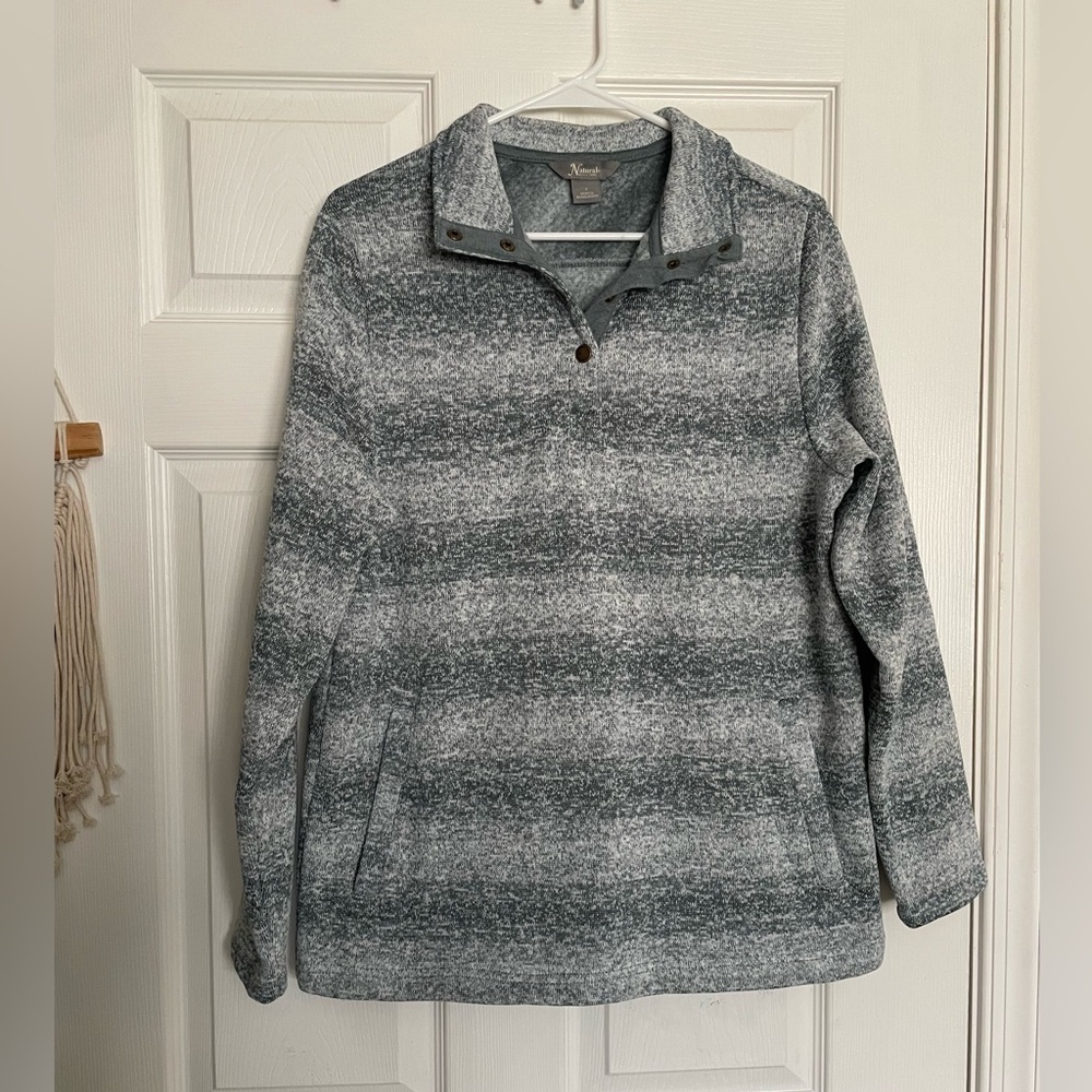 Natural Reflections Women’s size Small Heather Slate Blue Fleece Pullover